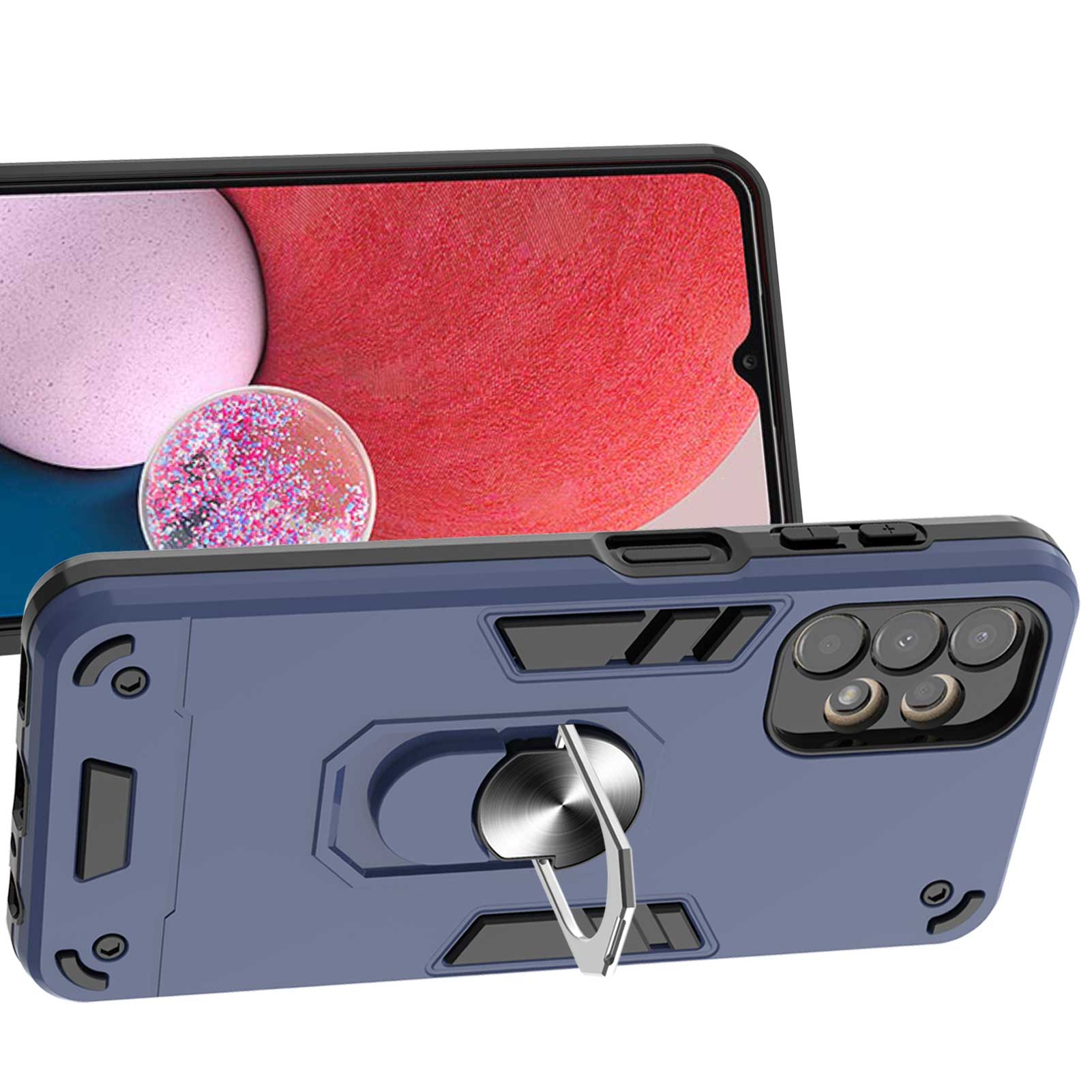 YB PC Series-1 for Samsung Galaxy A13 4G Phone Case Rotary Ring Kickstand TPU PC Protective Cover YB PC Series-1 for Samsung Galaxy A13 4G Phone Case Rotary Ring Kickstand TPU PC Protective Cover